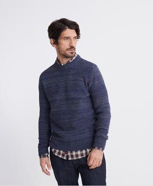 Superdry Keystone Crew Neck Férfi Ugró Fekete/Kék | IZCYF3762